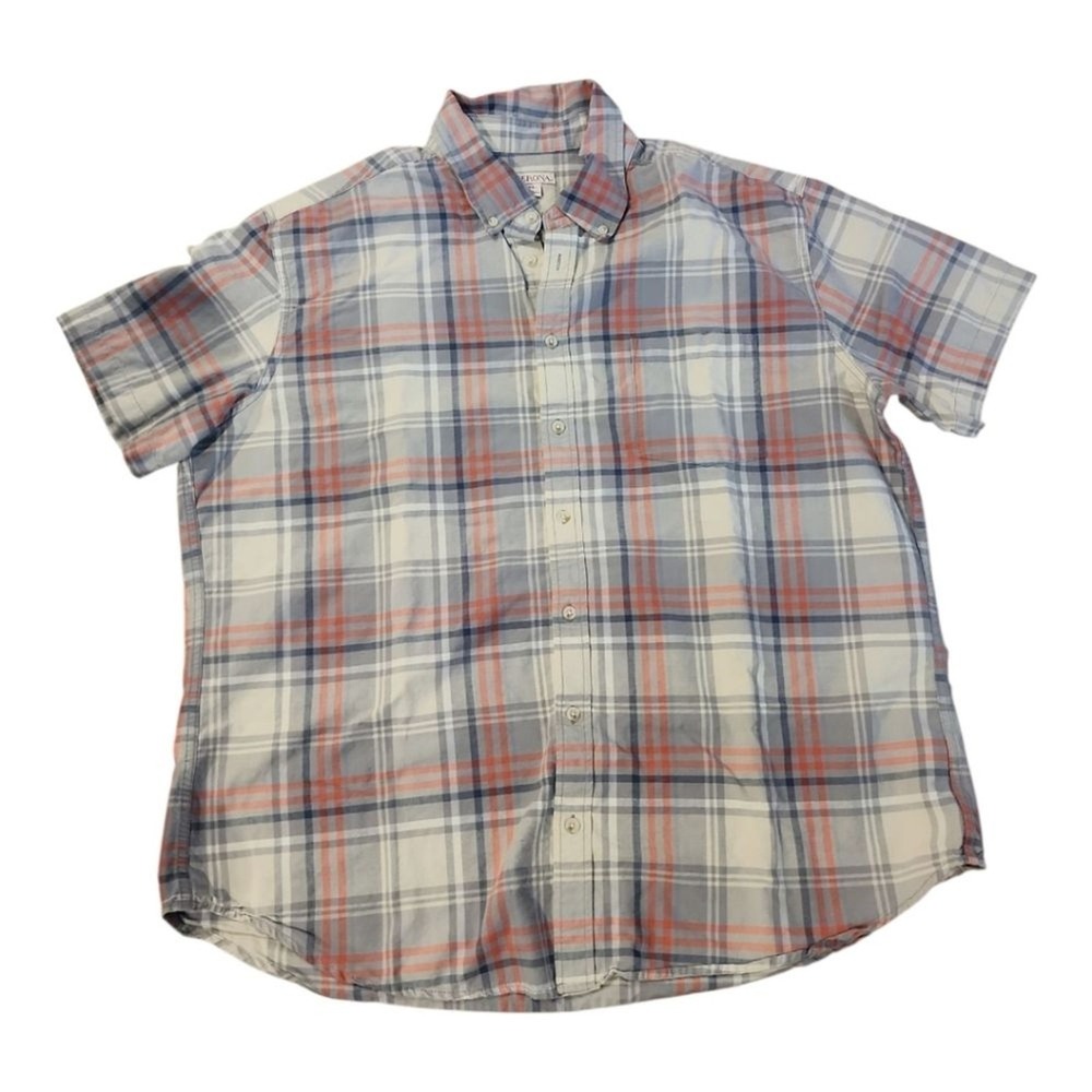 Merona Plaid Button Down Mens XXL Cotton Casual Summer Preppy Cotton Classic